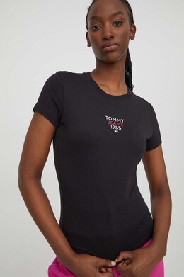 Tommy Jeans: Чёрная футболка 