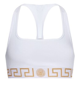 Versace: Белый бюстгальтер  Greca