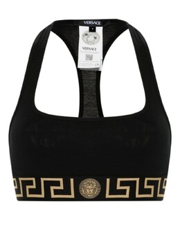 Versace: Чёрный бюстгальтер  Greca