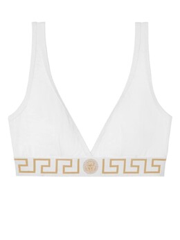 Versace: Белый бюстгальтер  Greca