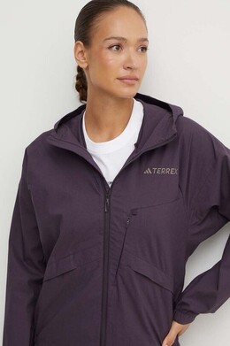 Adidas: Фиолетовая куртка  Terrex
