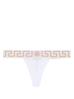 Versace: Белые трусы  Greca