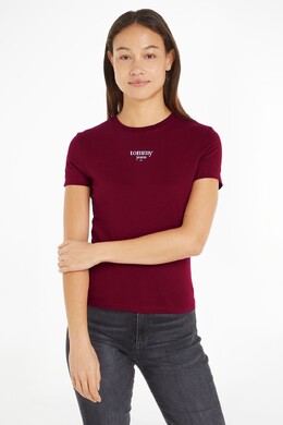 Tommy Jeans: Красная футболка  Essential