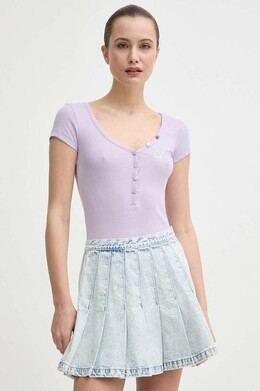 GUESS: Фиолетовая футболка 