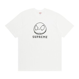 Supreme: Белая футболка  Skeleton