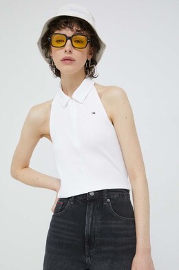 Tommy Jeans: Белый топ 
