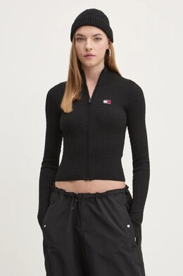 Tommy Jeans: Чёрный кардиган 
