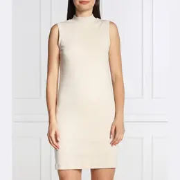 Calvin Klein: Бежевое платье 