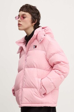 Tommy Jeans: Розовый пуховик 
