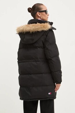 Tommy Jeans: Чёрный пуховик 