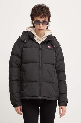 Tommy Jeans: Чёрный пуховик 