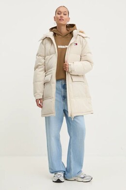 Tommy Jeans: Бежевый пуховик 