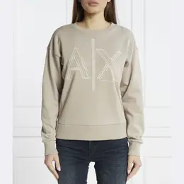 Armani Exchange: Бежевая толстовка 