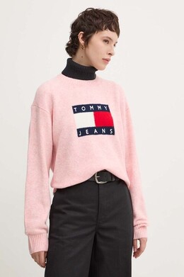 Tommy Jeans: Розовый свитер 