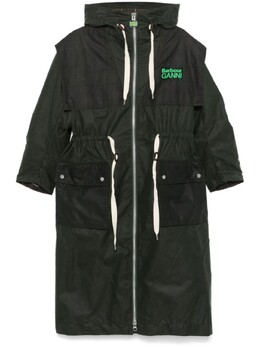 Barbour: Зелёный пуховик 