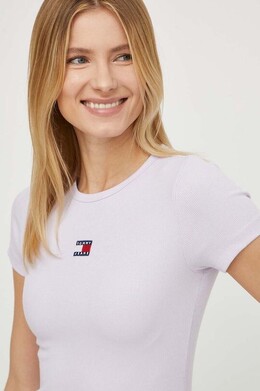 Tommy Jeans: Фиолетовая футболка 