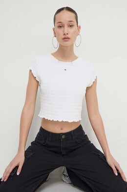 Tommy Jeans: Белая футболка 