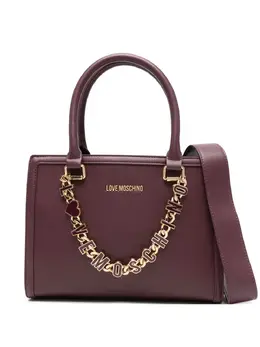 Love Moschino: Бордовая сумка-шоппер 