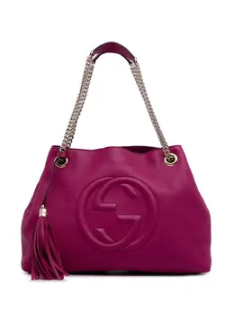 Gucci Pre-Owned: Серебристая сумка-шоппер 