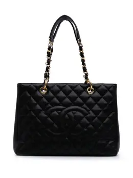 CHANEL Pre-Owned: Чёрная сумка-шоппер 