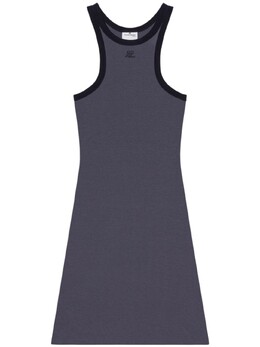 Courreges: Платье с коротким рукавом 