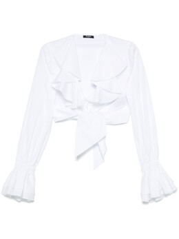 Balmain: Белая блуза 