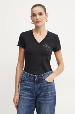 Armani Exchange: Чёрная футболка 