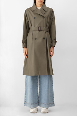Max Mara: Плащ цвета хаки 