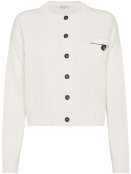 Brunello Cucinelli: Белый кардиган  Monili