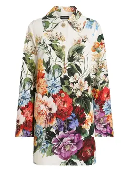 Dolce & Gabbana: Пальто с растительным принтом 