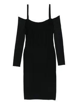 Mugler: Платье с открытыми плечами 