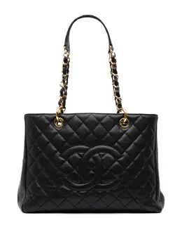 CHANEL Pre-Owned: Чёрная сумка-шоппер 