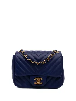 CHANEL Pre-Owned: Голубая сумка через плечо 