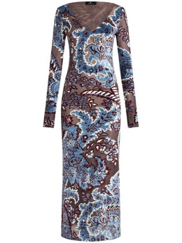 Etro: Бархатное платье 