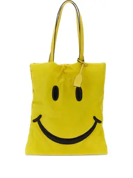 Moschino: Жёлтая сумка-шоппер 