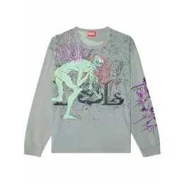 DIESEL: Серая футболка 