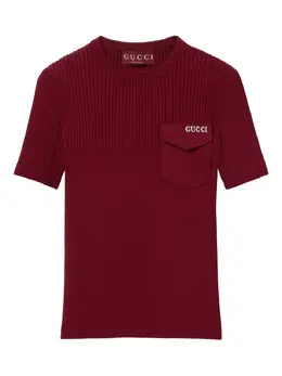 Gucci: Топ с карманами 