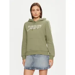 Tommy Jeans: Зелёная толстовка 