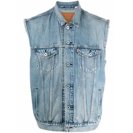Levi's: Синий жилет  Trucker