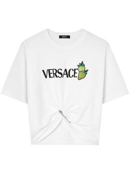 Versace: Белая футболка 