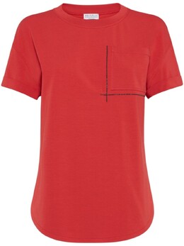 Brunello Cucinelli: Красная футболка  Monili