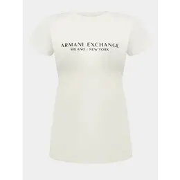 Armani Exchange: Бежевая футболка 