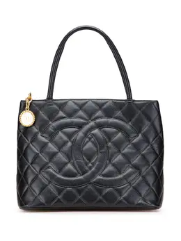CHANEL Pre-Owned: Чёрная сумка-шоппер 