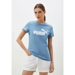 PUMA: Голубая футболка  Ess