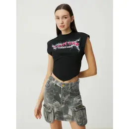Versace Jeans Couture: Чёрный топ 