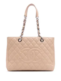 CHANEL Pre-Owned: Коричневая сумка-шоппер 