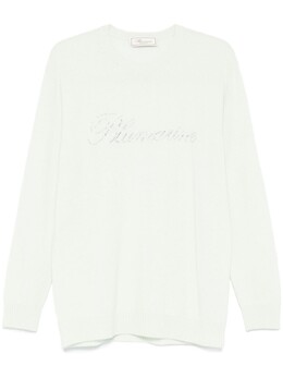 Blumarine: Свитер со стразами 