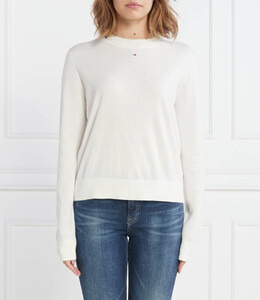 Tommy Jeans: Белый свитер  Essential