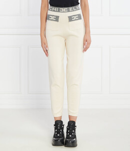 Elisabetta Franchi: Бежевые брюки 