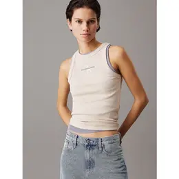 Calvin Klein Jeans: Бежевая футболка 